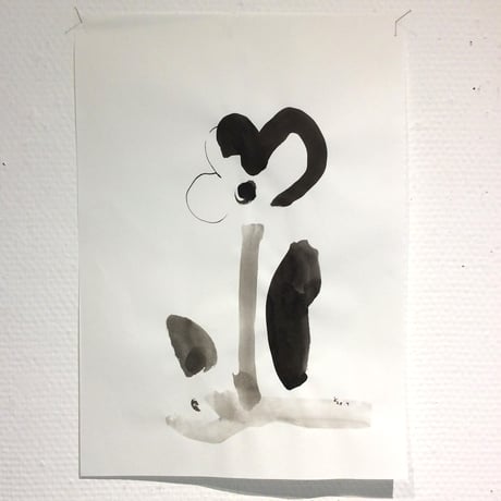手島加江「なかなかの花」（原画）tejima kae