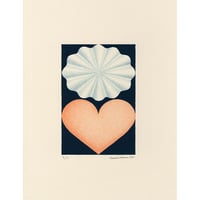 河井いづみ「愛のかたち,花1」リトグラフ