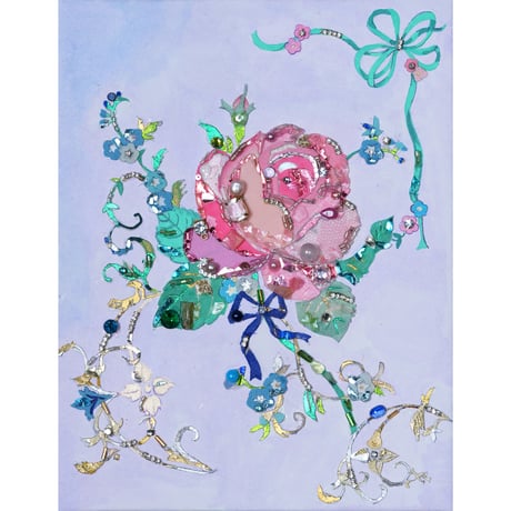 長谷川洋子「Pink Rose ― Jeweled」yoko hasegawa