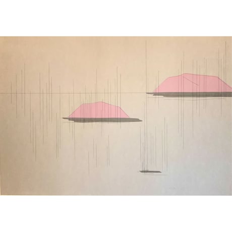 安西水丸「THE RIVER Ⅲ（茶・山）」