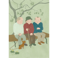 川上和生「朝の散歩」原画作品