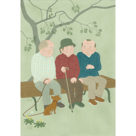 川上和生「朝の散歩」原画作品