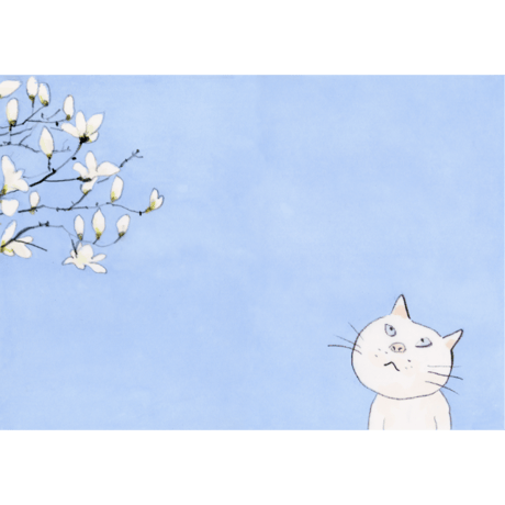 南伸坊「ハクモクレン」版画