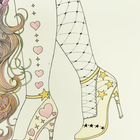 須川まきこ「待ちびと」ジークレー版画