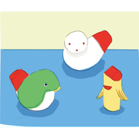 安西水丸「三羽の鳥」mizumaru anzai