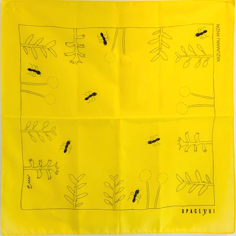 安西水丸グッズ「GREEN柄 バンダナ」