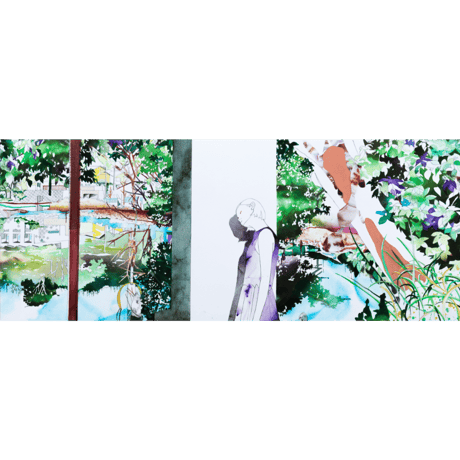 オカダミカ/micca「交差する_東の壁_35.057523375201114, 135.7673323967102」（原画）