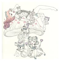 須川まきこ「バッハを聴いた帰り道」原画 sugawa makiko