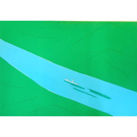 安西水丸 1988年 手描きグラフィックアート CATEGORY 「THE RIVER 1988/2023」2023個展 | SPACE YU