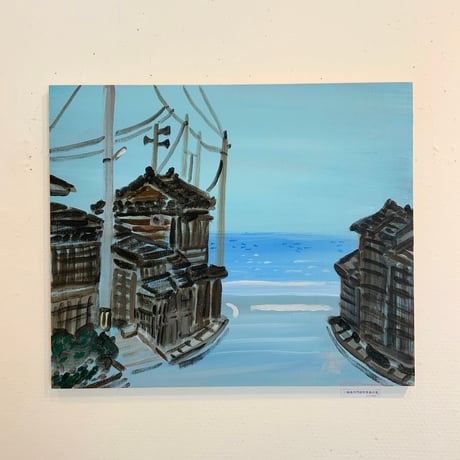 小池アミイゴ「輪島市門前町黒島の夏」原画