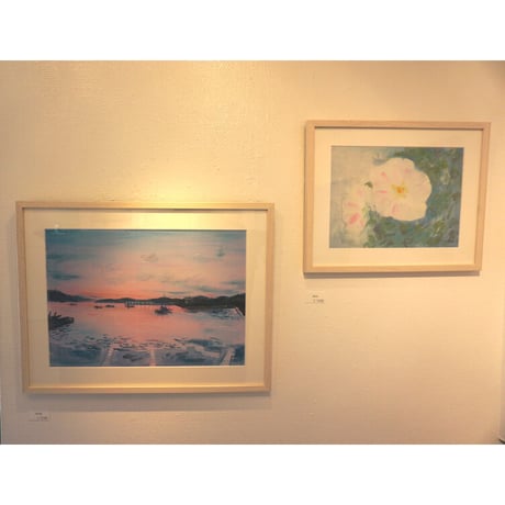 小池アミイゴ「芙蓉の花」版画