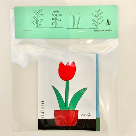 安西水丸　GREEN ステッカー 3枚SET