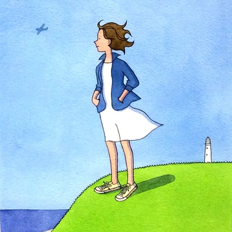 杉田比呂美「海からの風」原画作品
