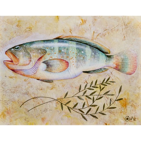 星野哲朗「魚と香草」原画作品