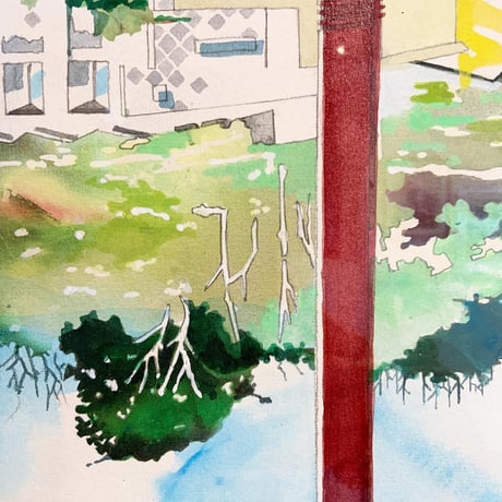 オカダミカ/micca「交差する_東の壁_35.057523375201114, 135.7673323967102」（原画）
