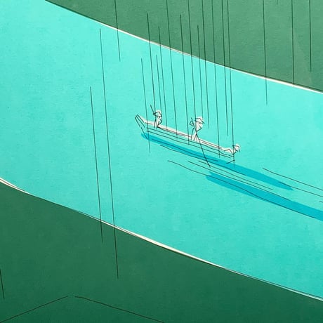 安西水丸「THE RIVER Ⅳ（濃緑）」
