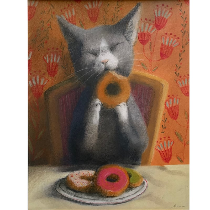 かやみやの〜原画(猫の絵) ゲゲゲ浮世絵「ねこ娘ばけねこへん