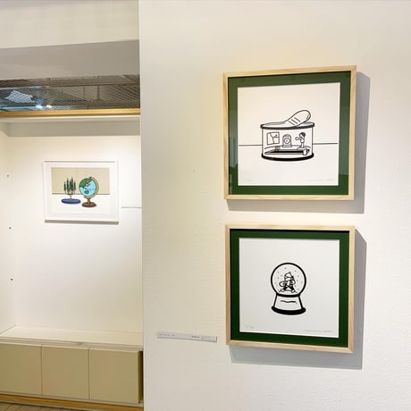 OTA Minami「ドローイング 3. スノードーム (スノーボードの男の子)」版画