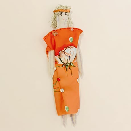 沢野弓子「バラの露」人形ブローチ