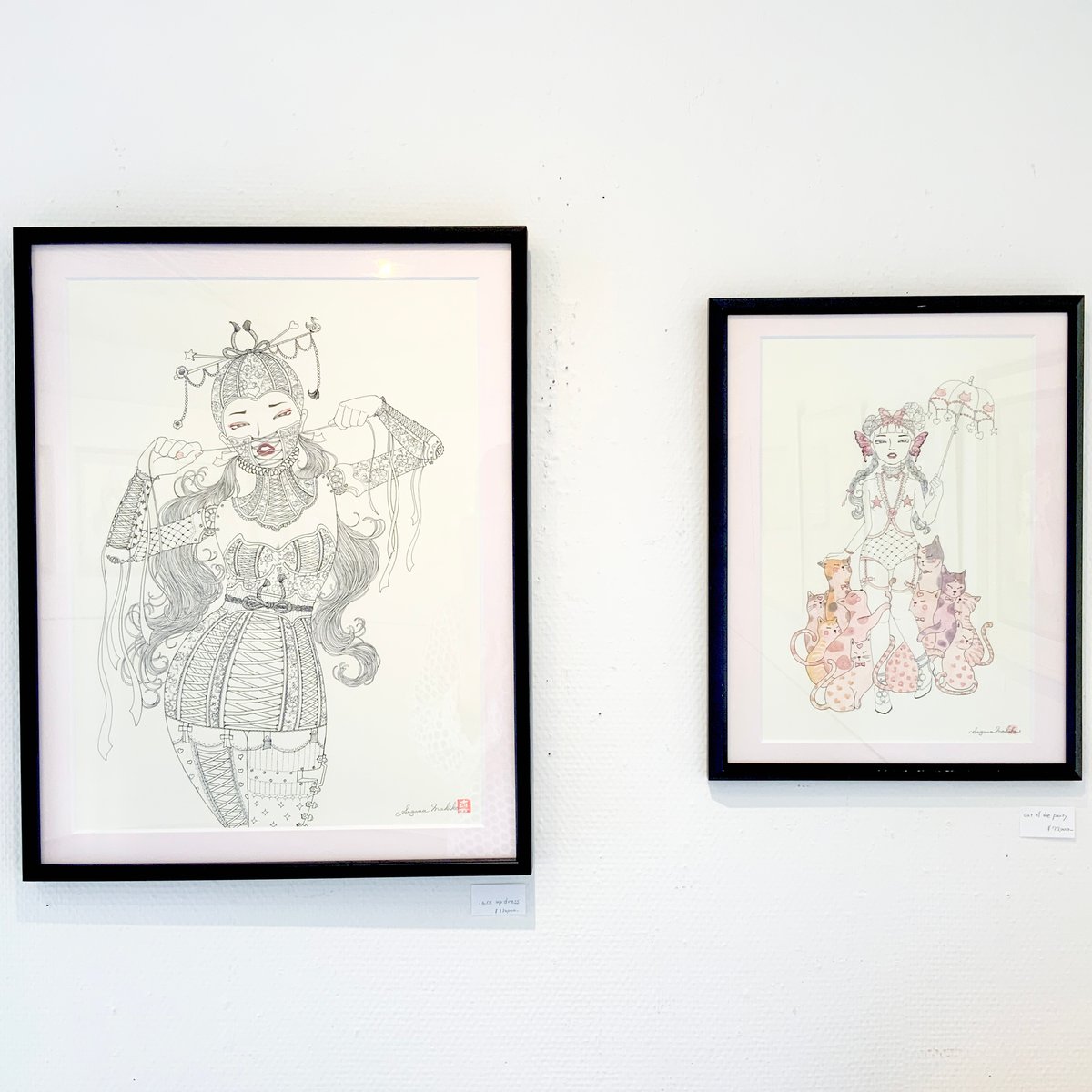 SUGAWA MAKIKO原画 cat woman 2009年制作 須川まきこ「Lace up dress」原画 sugawa makiko | SPACE YU