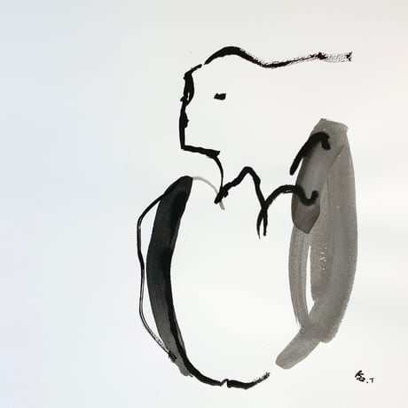 手島加江「花をまとう」（原画）tejima kae
