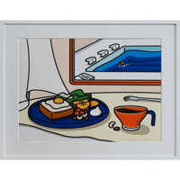 OTA Minami「ここで寝るとずっと斜め」版画