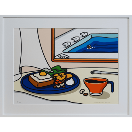 OTA Minami「ここで寝るとずっと斜め」版画