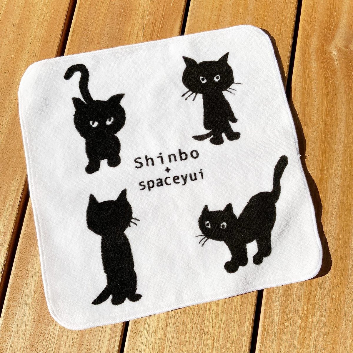 南伸坊 ミニタオル 黒猫柄 | SPACE YUI online shop