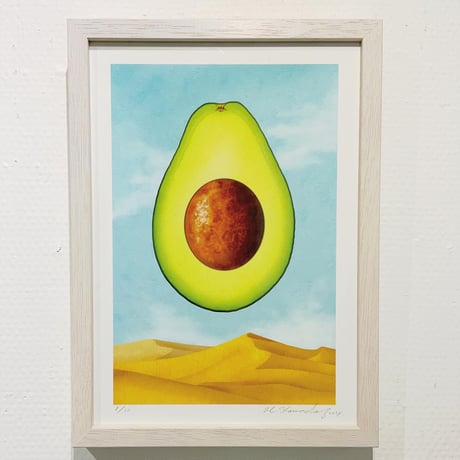 山田博之「目標は力になる　- アボカド」版画
