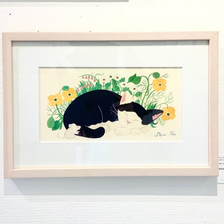 水沢そら「おひるねしてるの なんでかな」版画作品
