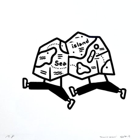 OTA Minami「地図（ドローイング6）」版画