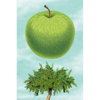 山田博之「科学的な根拠は必要です　-リンゴ」版画