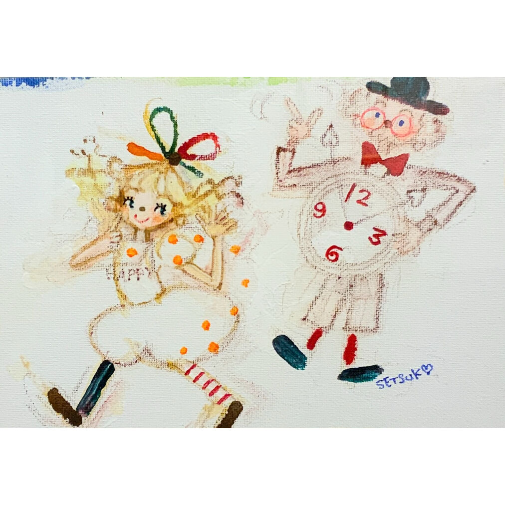 田村セツコ ボンジュール版画 直筆イラスト 田村セツコ