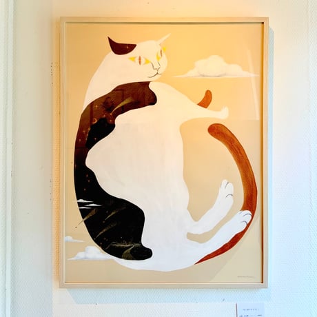 河井いづみ「ねこ雲のまなざし」izumi kawai  原画