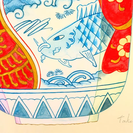 藤本巧「考える魚」fujimoto takumi 原画