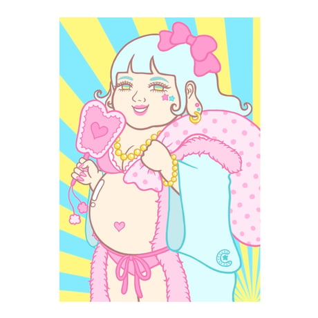竹井千佳「ギャル布袋」版画作品