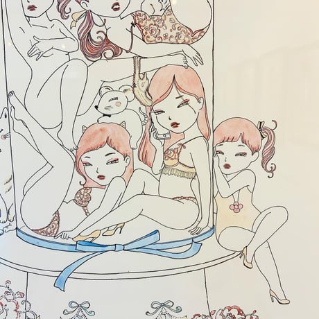 須川まきこ「ガラスドーム１」原画 sugawa makiko