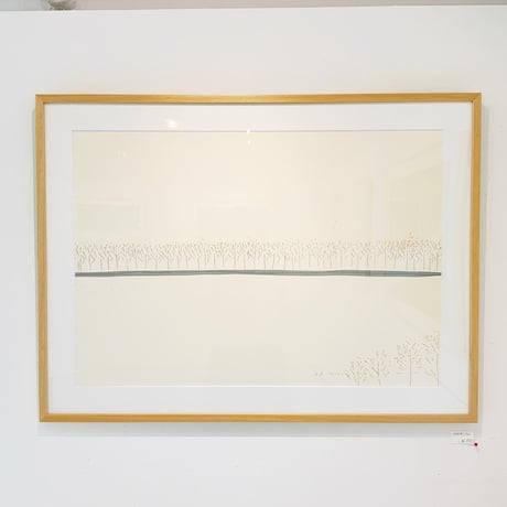 安西水丸「THE RIVER Ⅷ（白・一本道）」