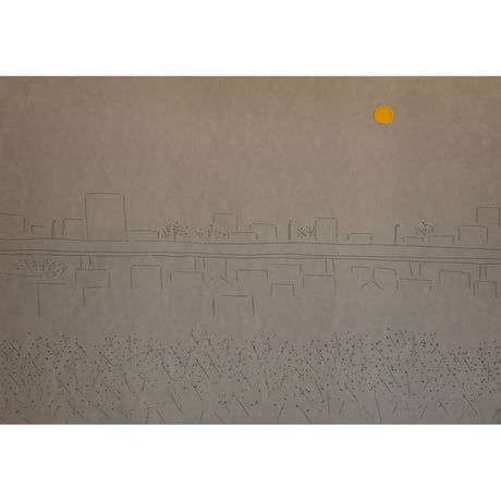安西水丸「THE RIVER Ⅵ（満月）」