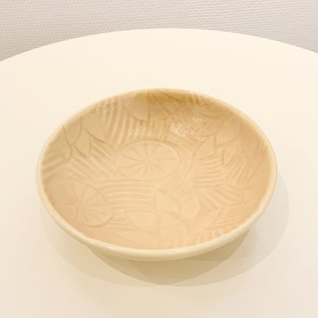 堂前守人「陰刻文小鉢 　桃」domae morito