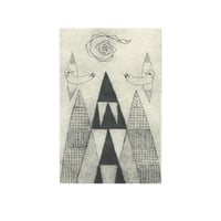 山田ミヤ「高い山」紙版画