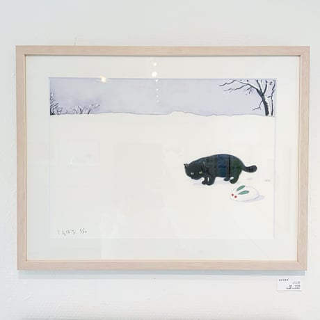 南伸坊「ゆきうさぎ」版画