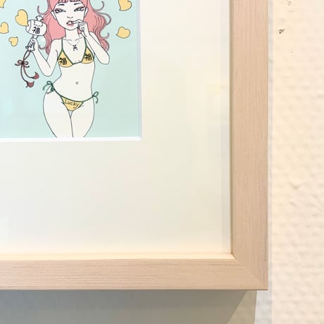 須川まきこ「福娘」版画作品