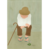 川上和生「菫と老人」原画作品