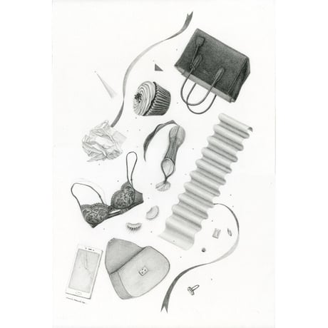 河井いづみ「心はバッグの中」  izumi kawai  原画