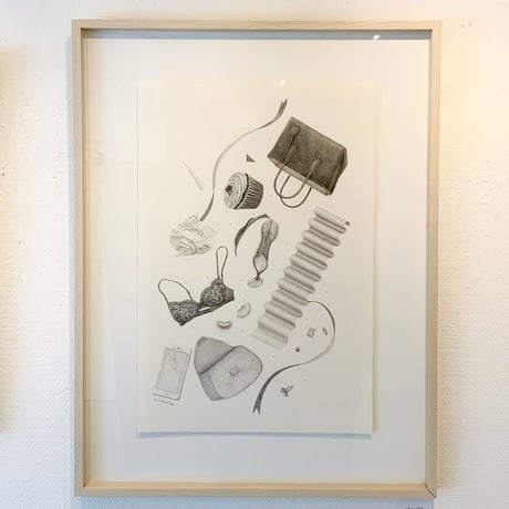 河井いづみ「心はバッグの中」  izumi kawai  原画