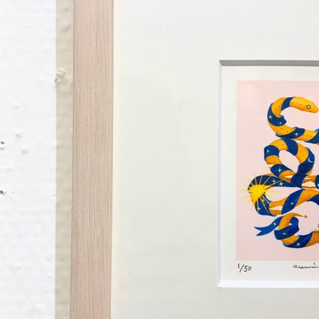 河井いづみ「金鳥玉兎」版画作品
