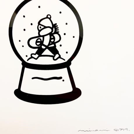 OTA Minami「ドローイング 3. スノードーム (スノーボードの男の子)」版画