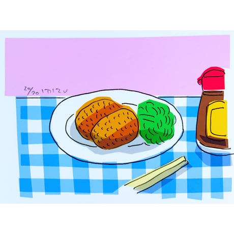安西水丸「夕食」  mizumaru anzai