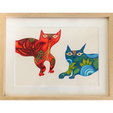 木村晴美「風猫・雷猫」原画